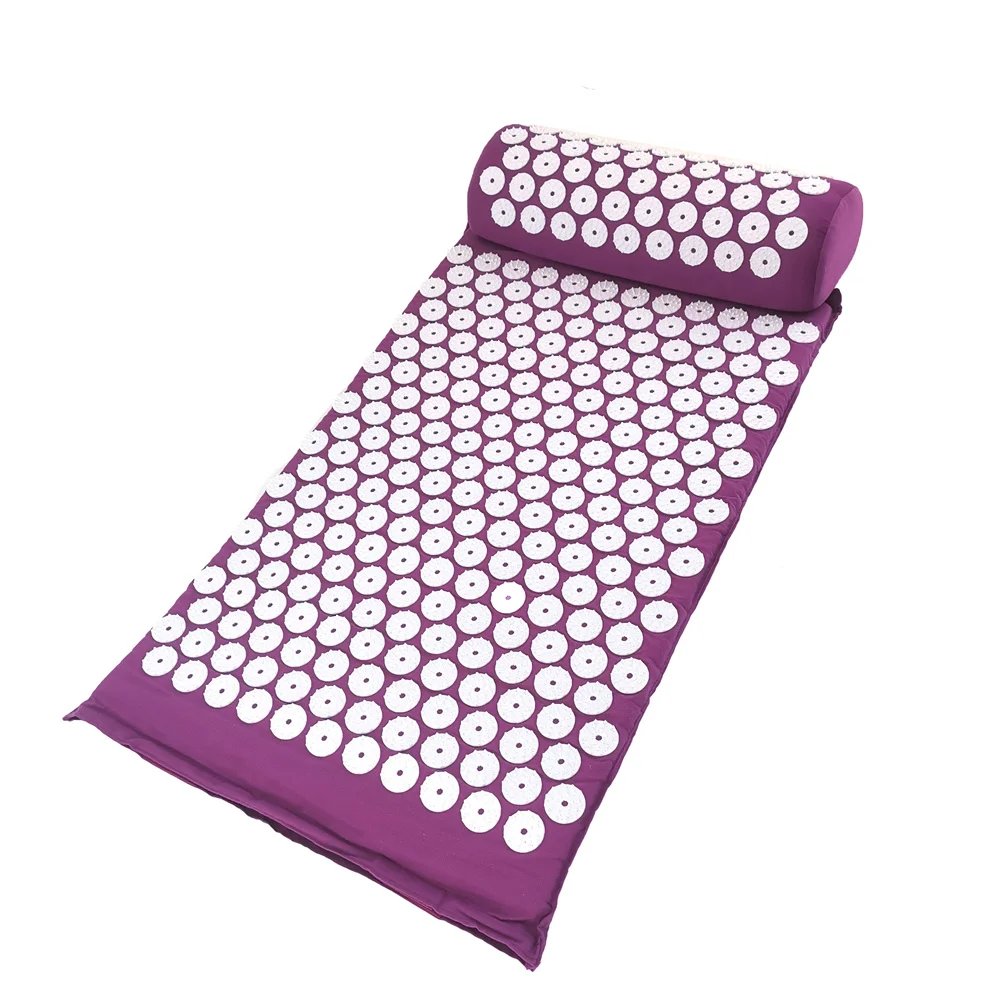 Massager Cushion Massage Yoga Mat Acupressure Relieve Pain Stress Back Body Pain Spike Mat Acupuncture Mat and Pillow Set