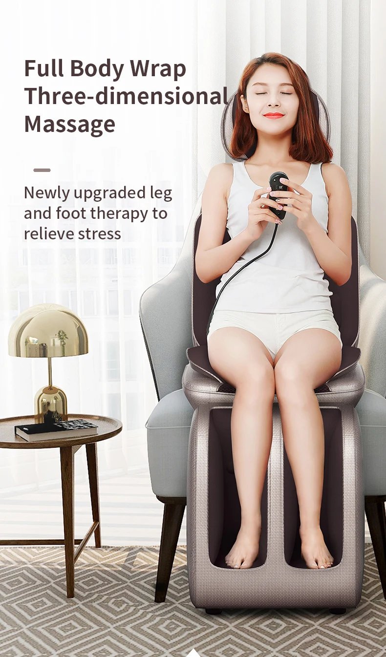 Upgrade Electric Full Body Massage Chair Neck Back Waist Leg Infrared Heating Vibration Kneading Shiatsu Cushion Seat Relaxation
