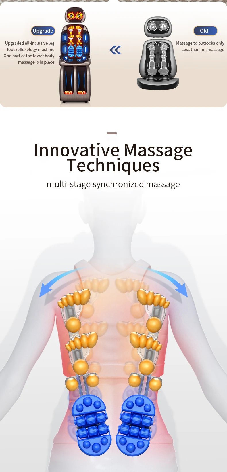 Upgrade Electric Full Body Massage Chair Neck Back Waist Leg Infrared Heating Vibration Kneading Shiatsu Cushion Seat Relaxation