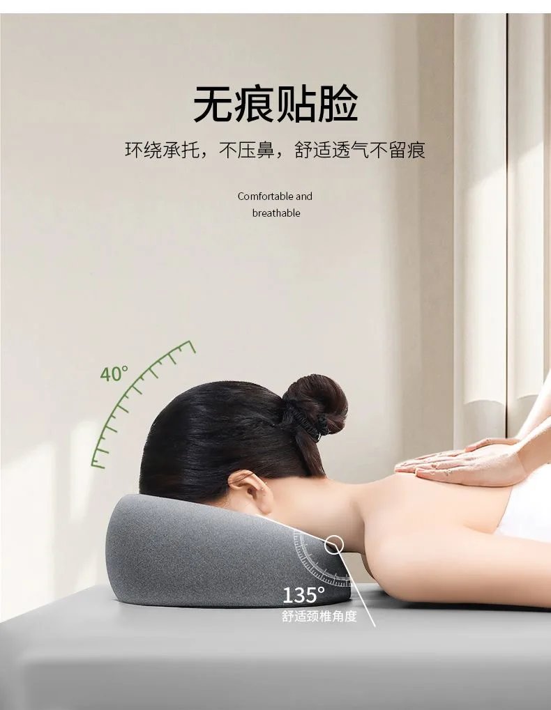 Ergonomics Lying Down Pillow Memory Foam Breathable Head Rest Support Pillow Body Massage Face Rest Pillow for Beauty Salon