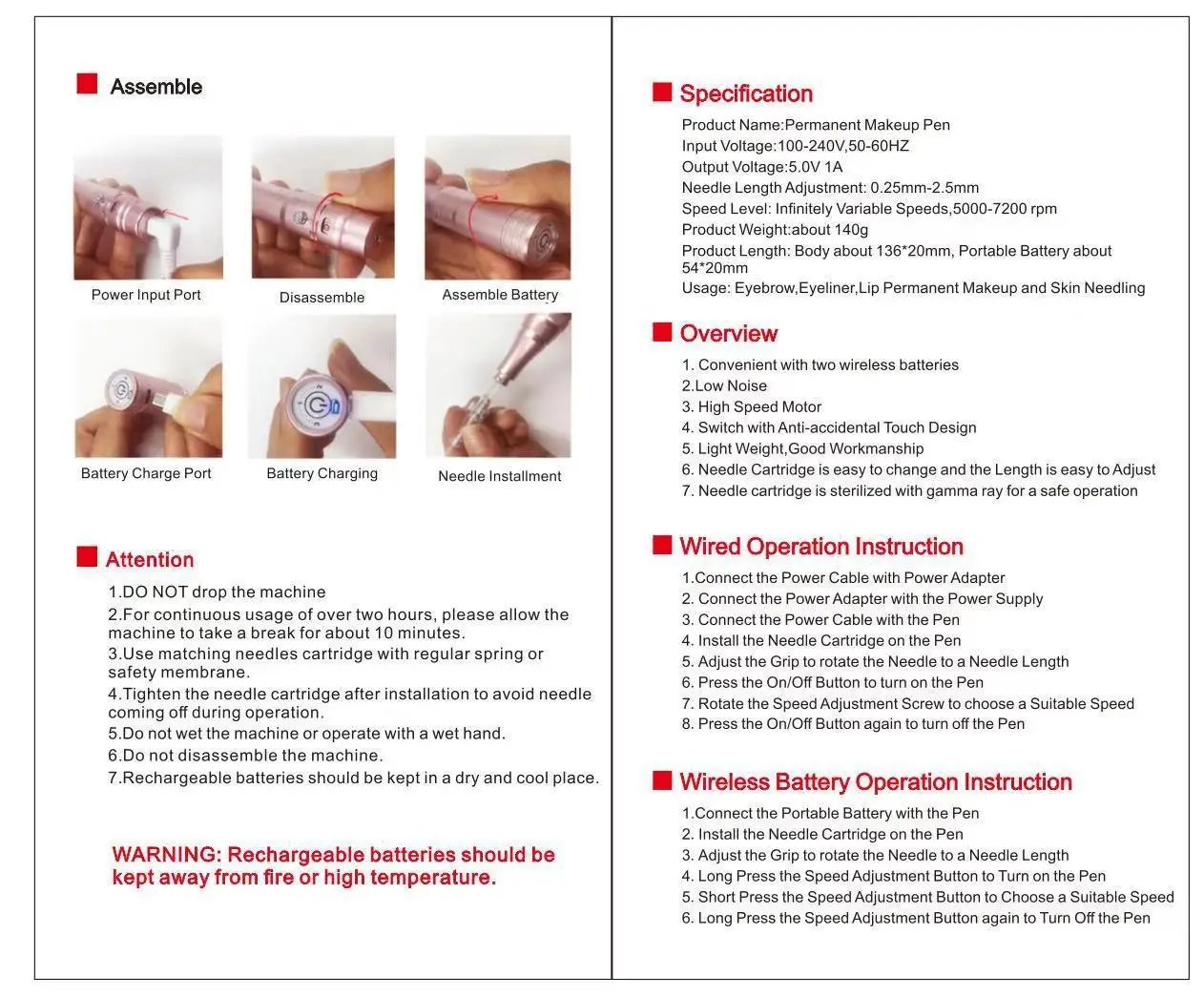 Professional Micropigmentation Eyebrow Tattoo Machine with Battery Microblading Pen Wireles Electric Permanent Makeup Machine