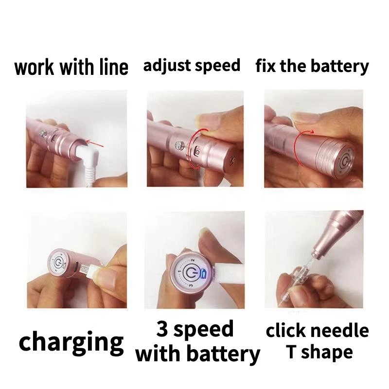 Professional Micropigmentation Eyebrow Tattoo Machine with Battery Microblading Pen Wireles Electric Permanent Makeup Machine