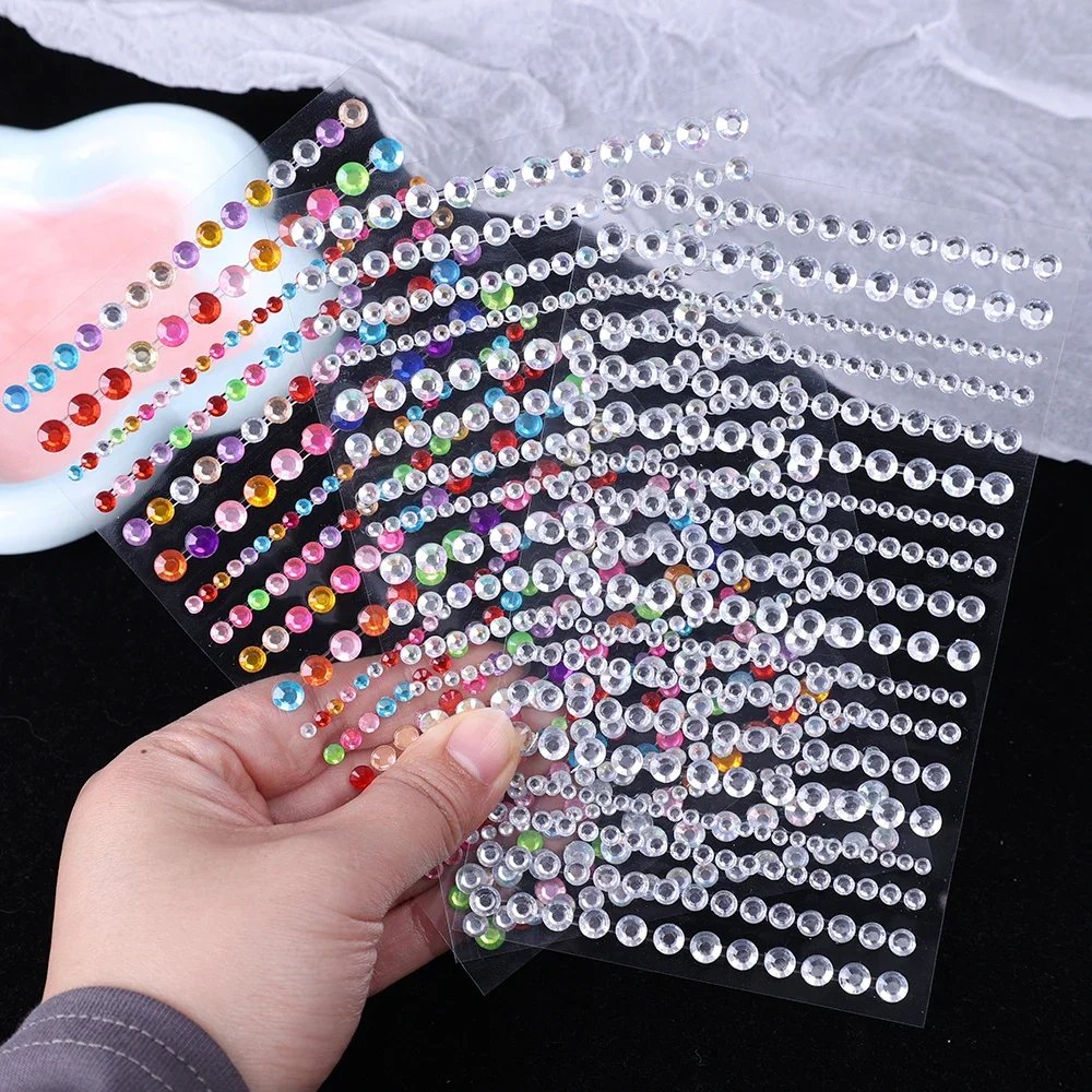 Love Diamond Stickers on The Face Rhinestone Makeup Bright Face Art Sticker Children's Temporary Tattoo Rhinestone Makeup Tools