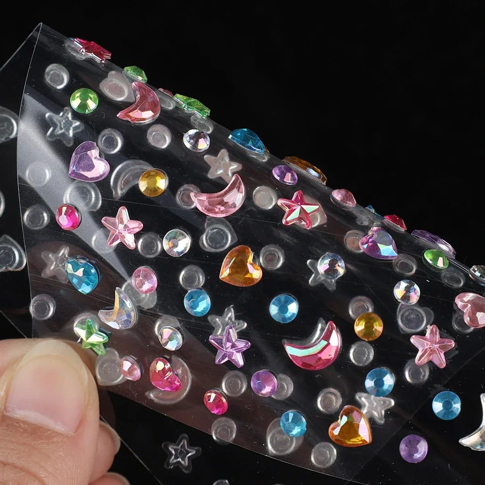 Love Diamond Stickers on The Face Rhinestone Makeup Bright Face Art Sticker Children's Temporary Tattoo Rhinestone Makeup Tools