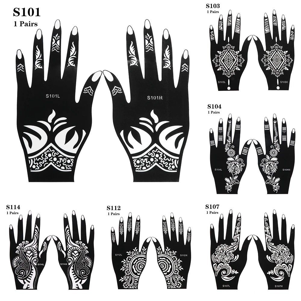 2024 New Professional Henna Stencil Temporary Hand Tattoo Body Art Sticker Template Wedding Tool Flower Tattoo Stencil