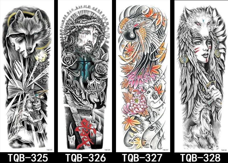 New Design Big Size Temporary Tattoos Men Large Arm Sleeve Tattoo Sticker Body Art Lion Fake Tattoo for Women Tatoo Waterproof