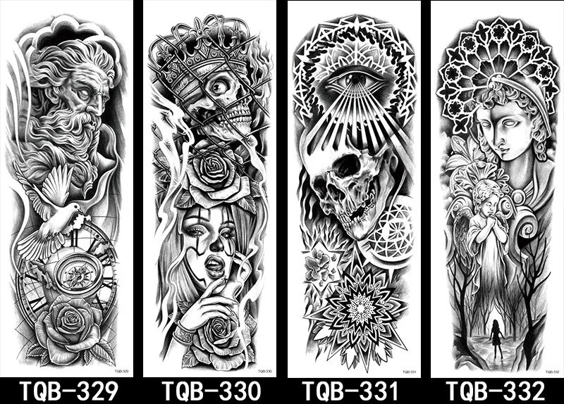 New Design Big Size Temporary Tattoos Men Large Arm Sleeve Tattoo Sticker Body Art Lion Fake Tattoo for Women Tatoo Waterproof