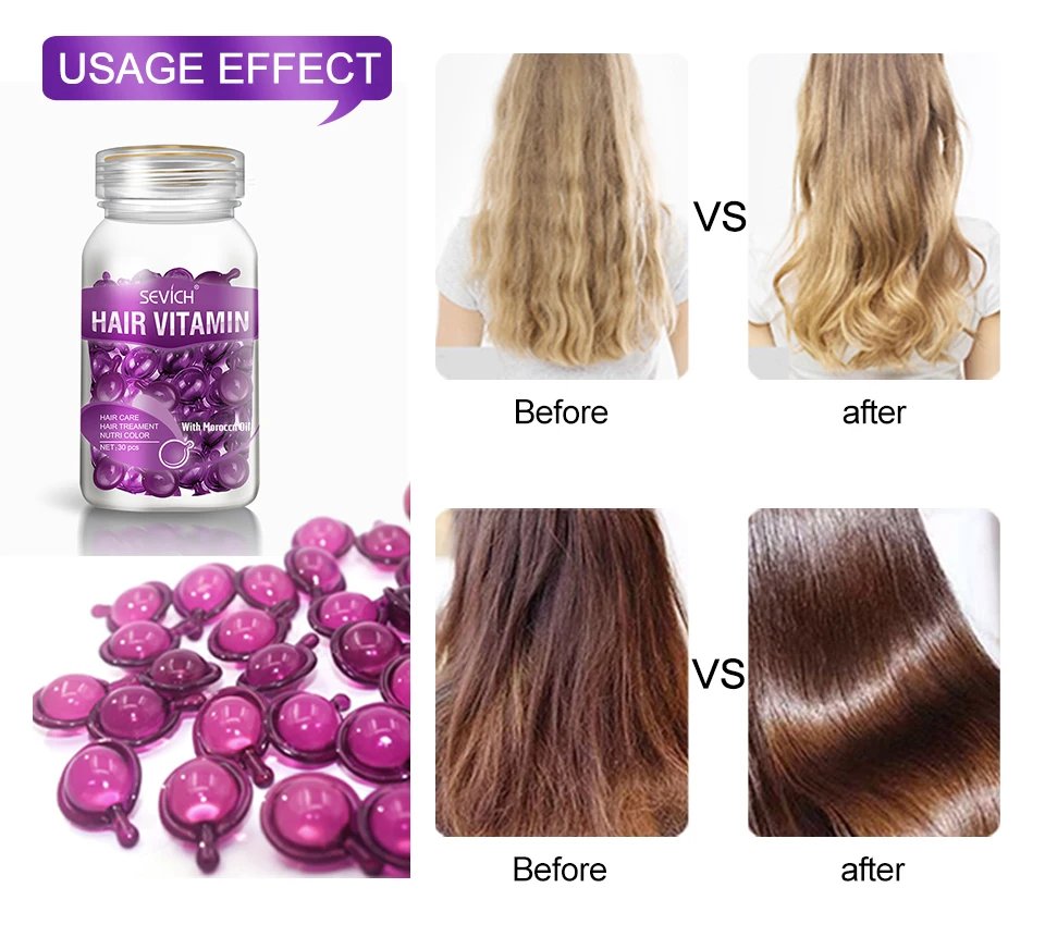 Sevich Mix Hair Vitamin Capsule Hair Treatment Oil Repair Damaged Smooth Hair Care Serum Nourishing Keratin Complex Oil