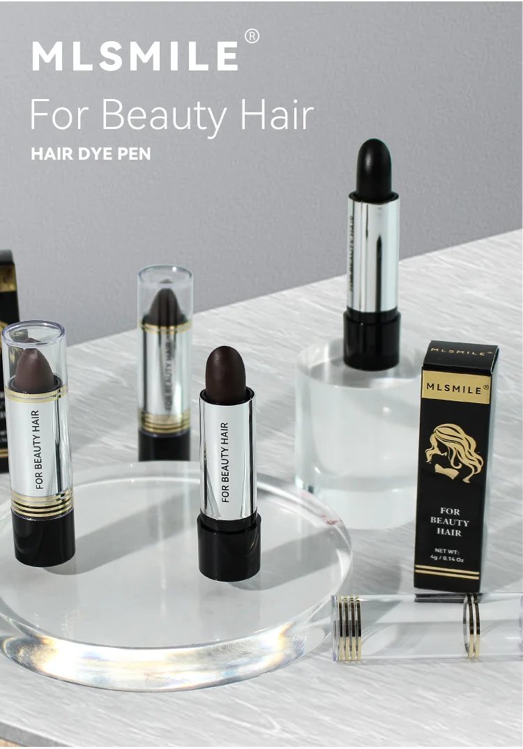 Black Brown Hair Dye Pen One-time Temporary Hair Dyeing Stick Cover Grey White Hair Fill in Hairs Coloring Styling Makeup Tools
