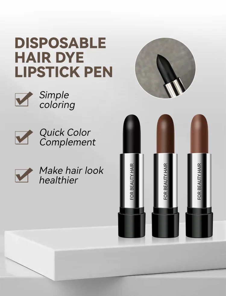 Black Brown Hair Dye Pen One-time Temporary Hair Dyeing Stick Cover Grey White Hair Fill in Hairs Coloring Styling Makeup Tools