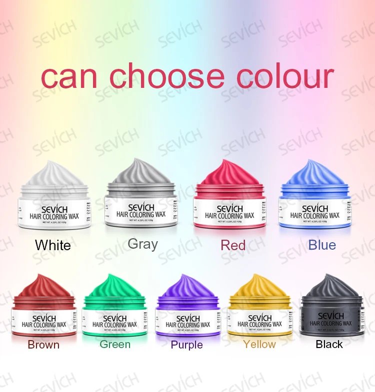 Sevich Temporary Hair Color Wax Men Diy Mud One-time Molding Paste Dye Cream Hair Gel for Hair Coloring Styling Silver Grey 120g