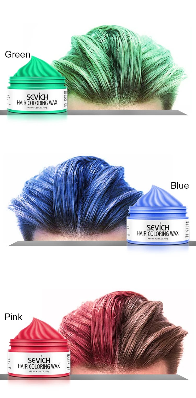 Sevich Temporary Hair Color Wax Men Diy Mud One-time Molding Paste Dye Cream Hair Gel for Hair Coloring Styling Silver Grey 120g