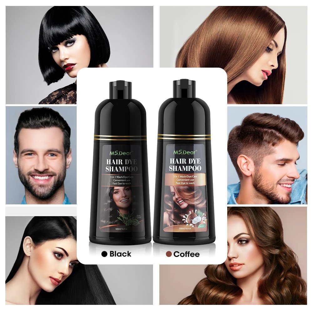 500ml Organic Natural Fast Hair Dye Black Shampoo Plant Essence Black Hair Color Dye Shampoo For Cover Gray White Hair 500ml Organic Natural Fast Hair Dye Black Shampoo Plant Essence Black Hair Color Dye Shampoo For Cover Gray White Hair