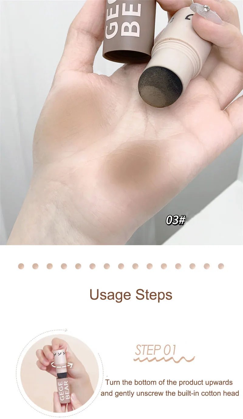 Gray Brown Hairline Dye Contour Stick Hairline Repairing Pen Waterproof Hair Root Edge Coverage Natural Eyebrow Filling Pencil