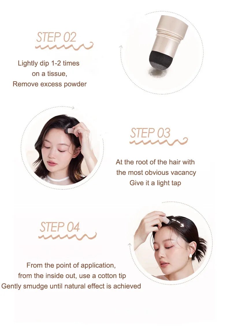 Gray Brown Hairline Dye Contour Stick Hairline Repairing Pen Waterproof Hair Root Edge Coverage Natural Eyebrow Filling Pencil