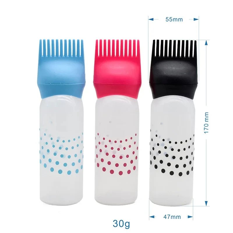 Salon Hair Dye Applicator Bottle Comb Applicator Bottle, Refillable Plastic Bottles, Hairdressing Dyeing Styling Supplie