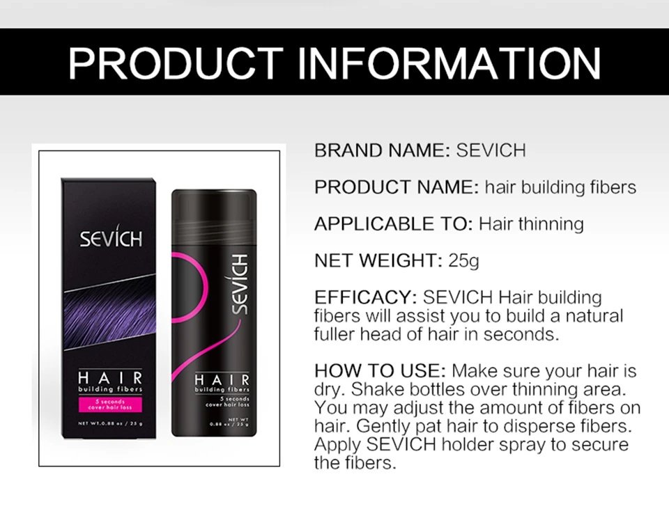Sevich Hair Building Fibers Powder Spray Keratin Thicker Anti Hair Loss Products Instant Hair Growth Fiber Hair Care Christmas Sevich Hair Building Fibers Powder Spray Keratin Thicker Anti Hair Loss Products Instant Hair Growth Fiber Hair Care Christmas