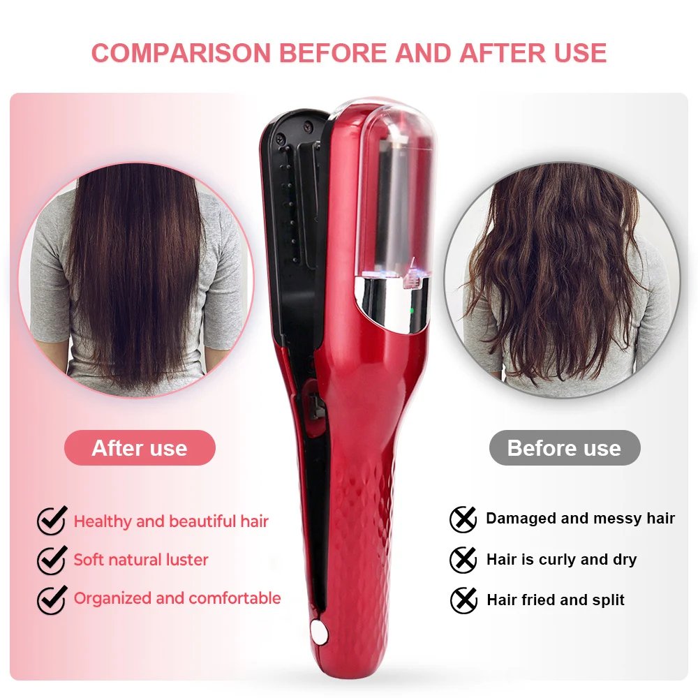 Rechargeable Cordless Split Hair Trimmer Hair Split Ends Trimmer Remover Damaged Hair Repair Hair Care Treatment Portable Home