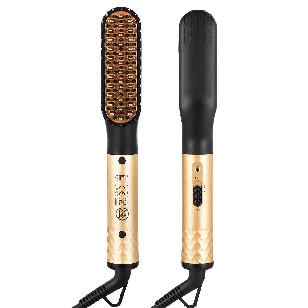 Professional Hair Comb Brush Beard Straightener Multifunctional Hair Straightening Comb Hair Curler Fast Heating Styling Tools