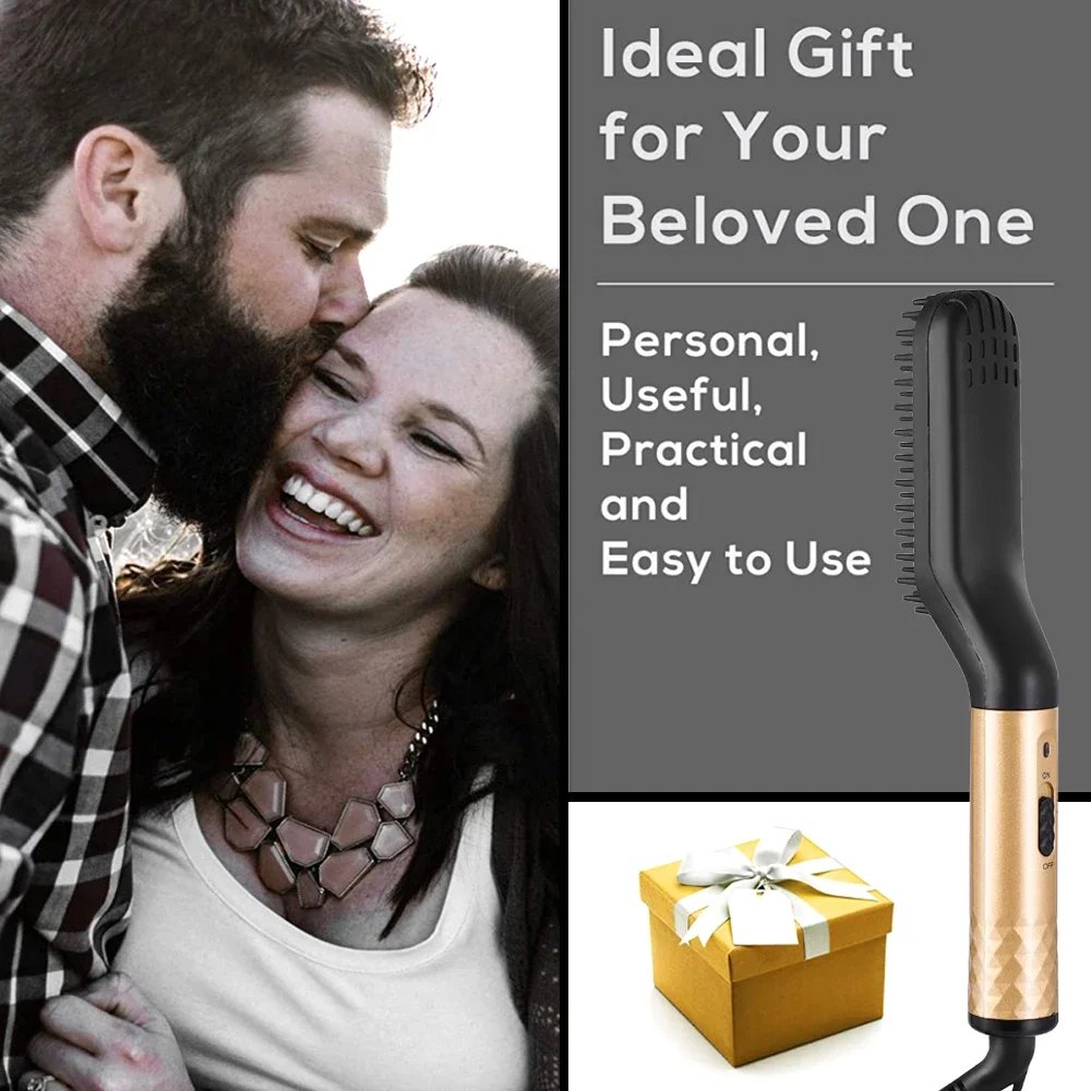 Professional Hair Comb Brush Beard Straightener Multifunctional Hair Straightening Comb Hair Curler Fast Heating Styling Tools