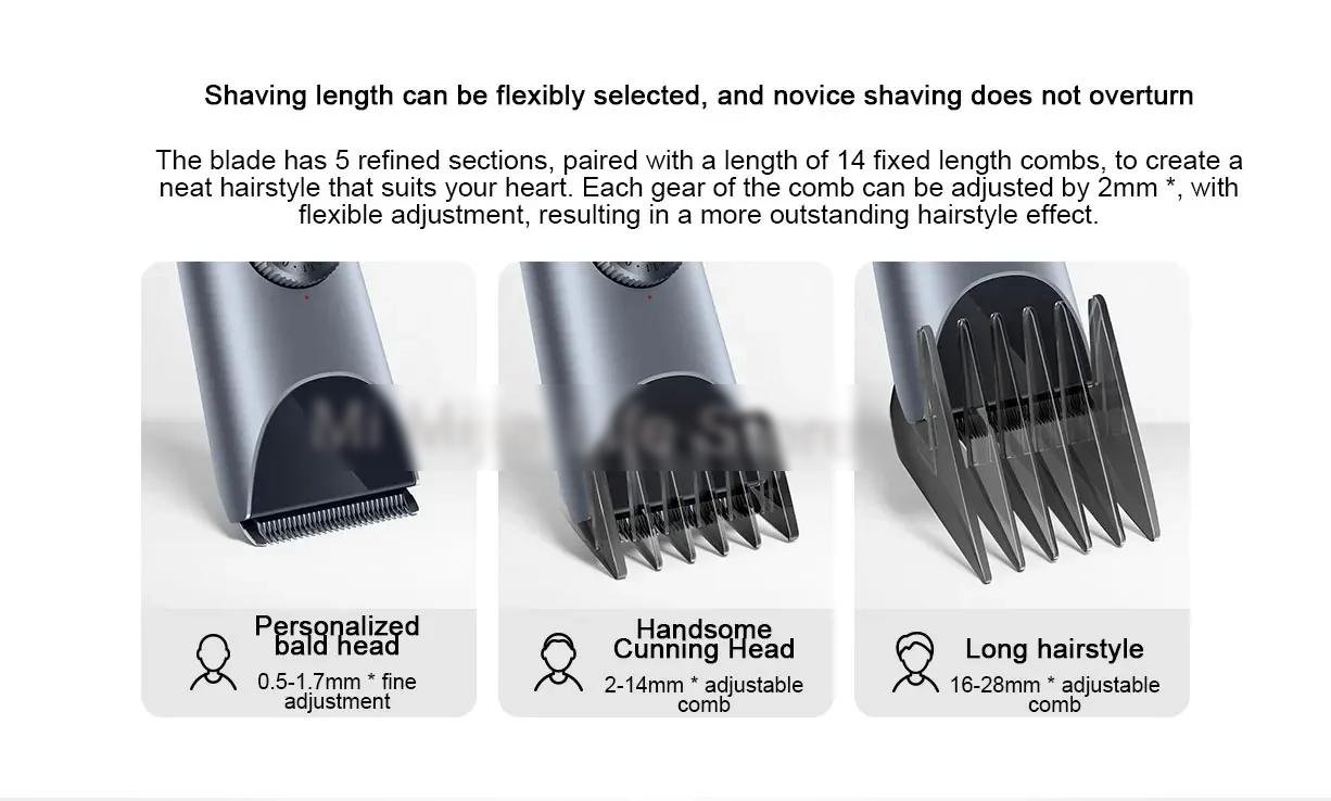 Mijia Hair Clipper 2 Household Wireless Trimmer Cutting Barber IPX7 Titanium Alloy Blade Men Sideburns Electric Shaver