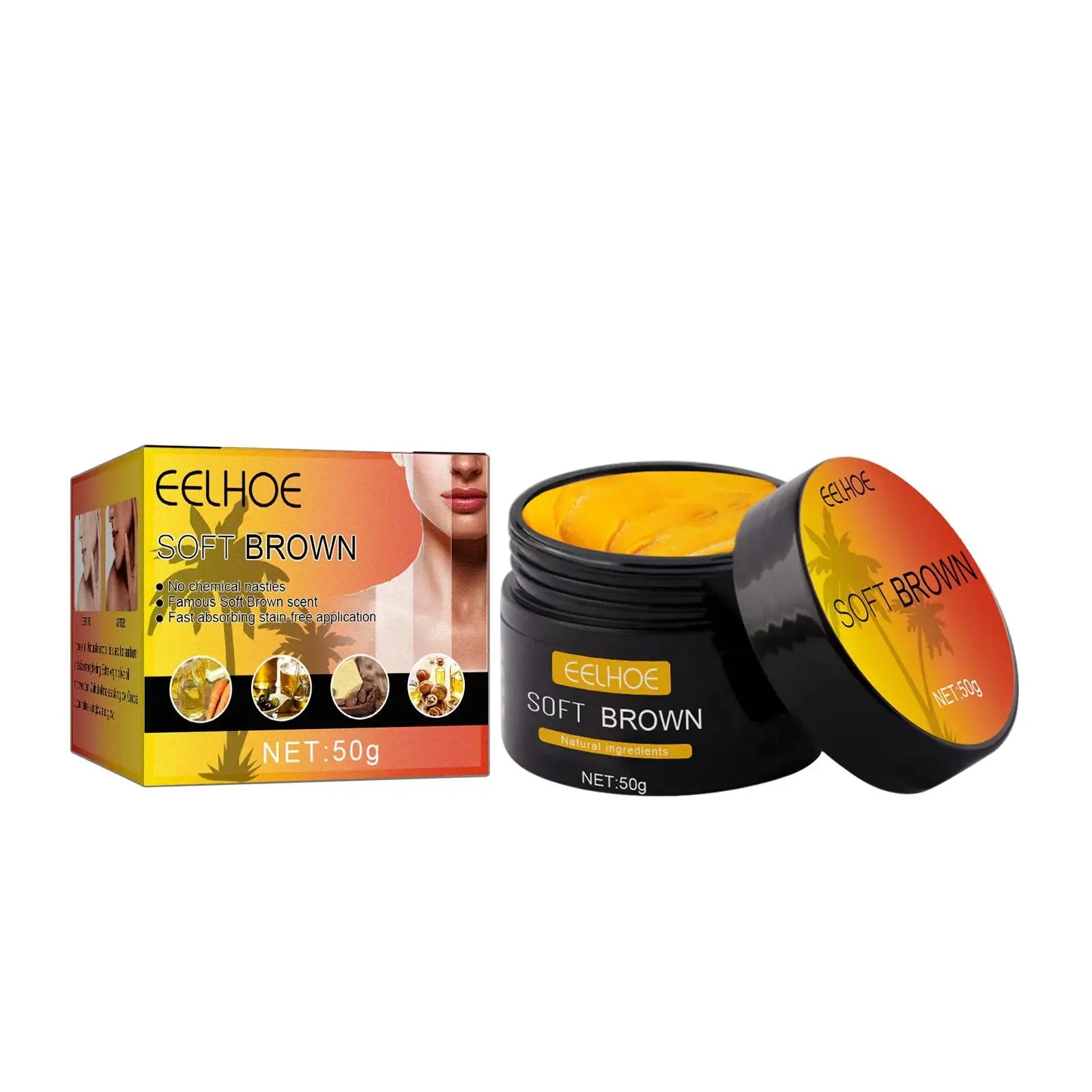 EELHOE Tanning Cream Face Body Long Lasting Bronzer Skin Tanner Suntan Protect Radiation Nourishing Natural Self-Tanning Lotion