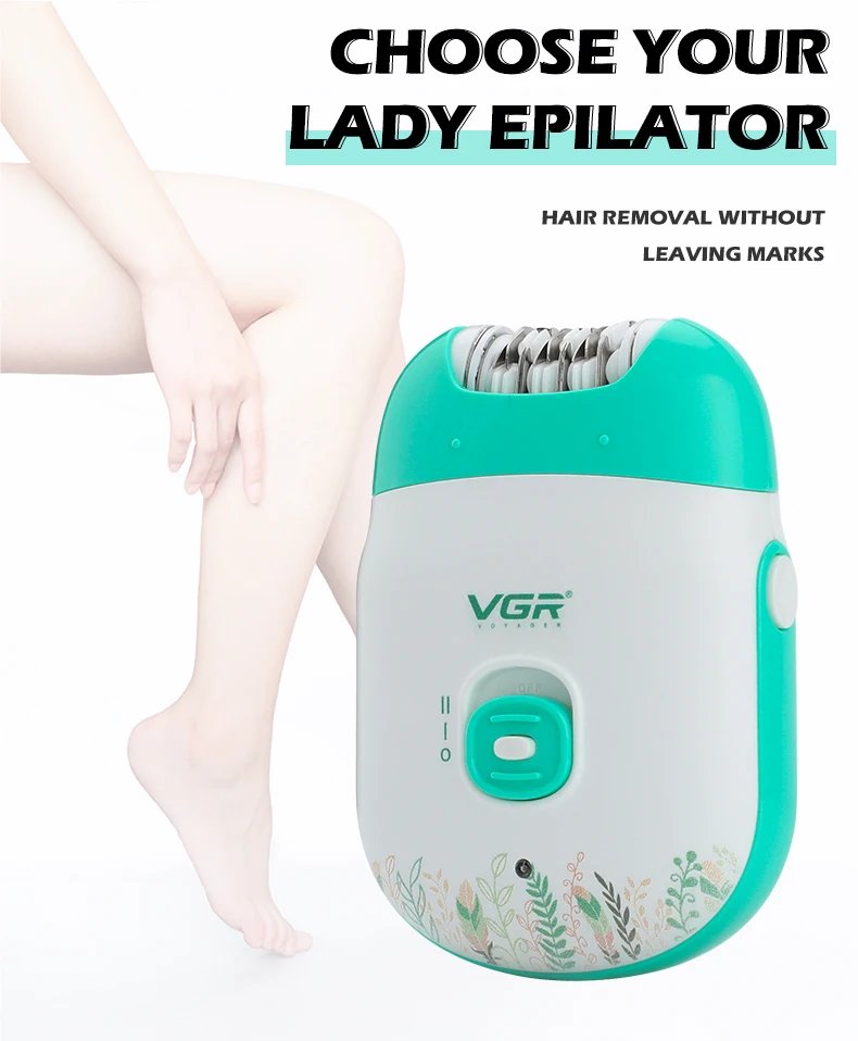 Original VGR Rechargeable Women Epilator Electric Female Epilator For Face Hair Removal Machine Facial Legs Depilatory Body