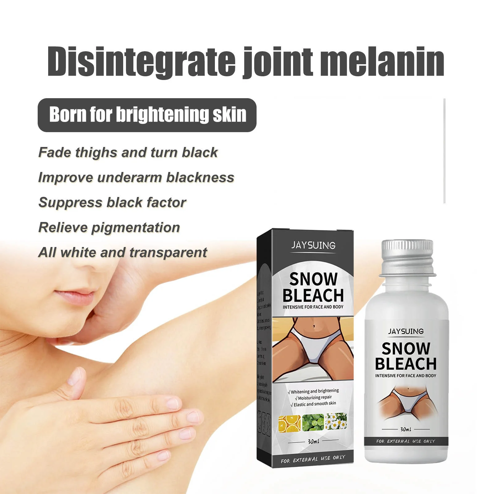 Body Whitening Bleach Cream Brighten Underarm Elbow Knees Joint Removal Intimate Parts Dark Spots Melanin Snow Bleach Cream 30ml Body Whitening Bleach Cream Brighten Underarm Elbow Knees Joint Removal Intimate Parts Dark Spots Melanin Snow Bleach Cream 30ml