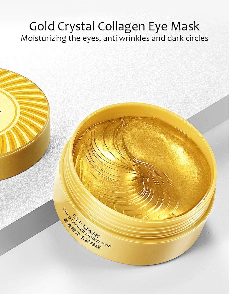 120pcs Avocado Golden Collagen Eye Mask Anti Dark Circles Removal Eye Bags Moisturizing Firming Eye Patches Skin Care Products