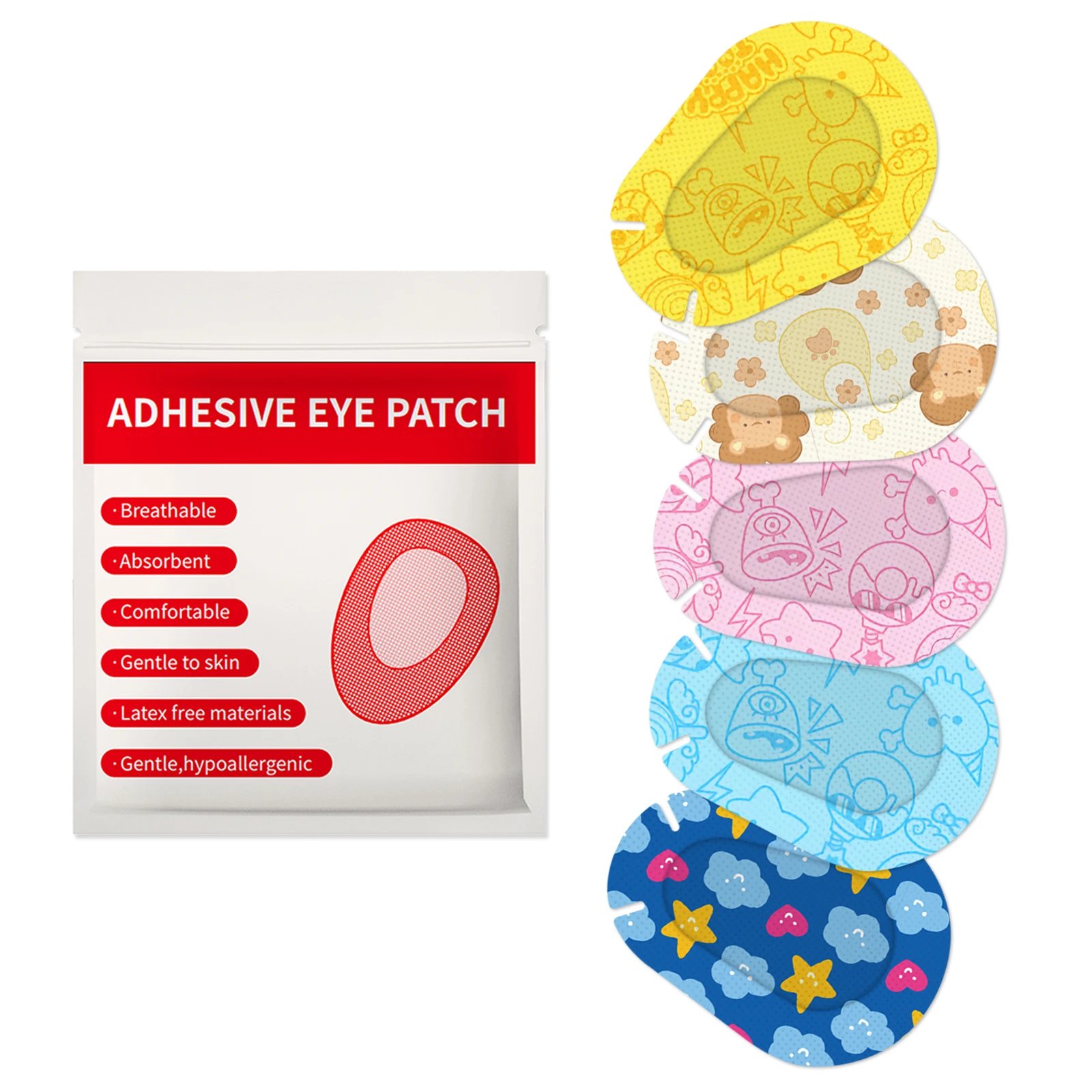 90/180PCS New Eye Patch Cartoon Patern Medical Lazy Eye Patch For Kids Adult Strabismu Treatment Vision Care Patch 15 Kind Desig