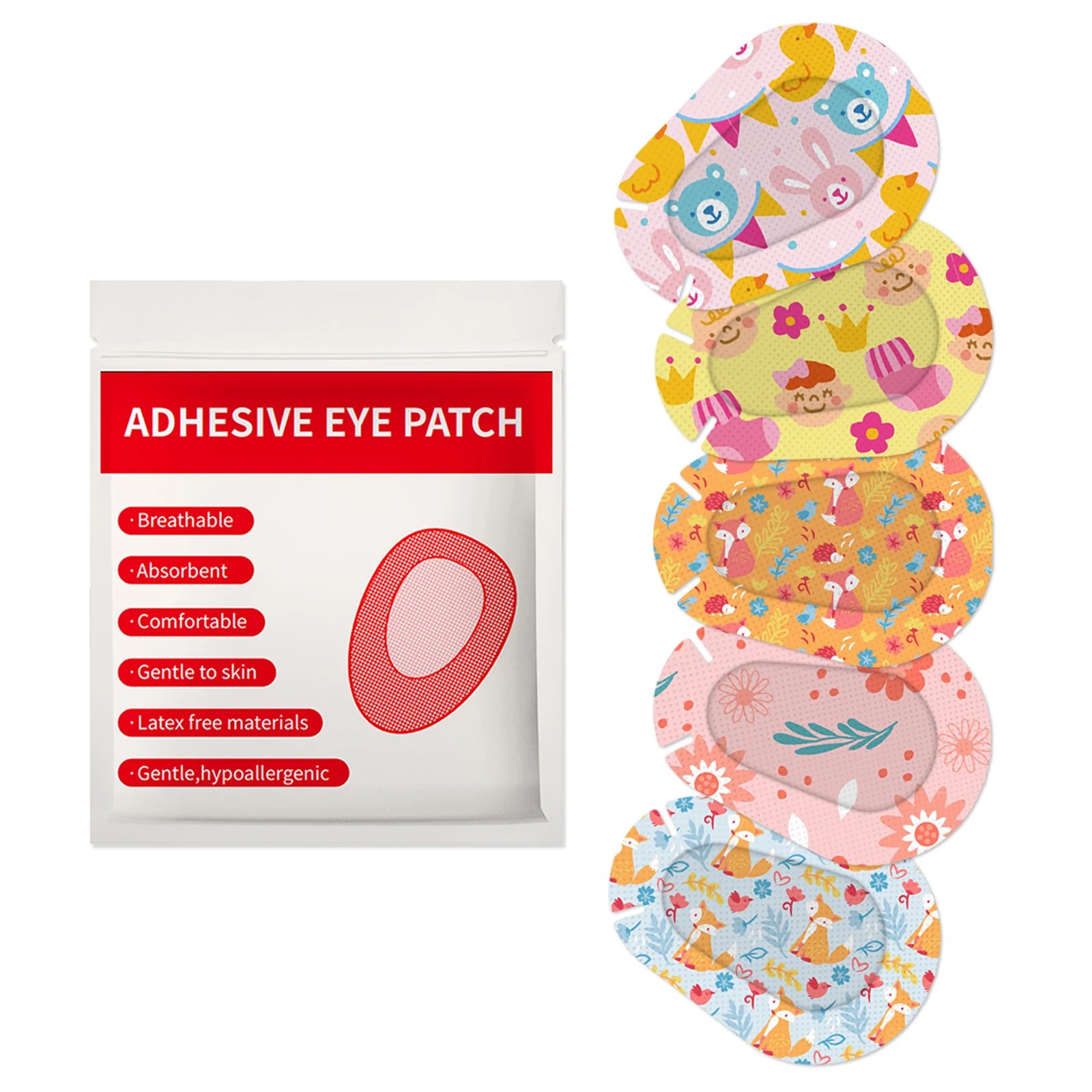 90/180PCS New Eye Patch Cartoon Patern Medical Lazy Eye Patch For Kids Adult Strabismu Treatment Vision Care Patch 15 Kind Desig
