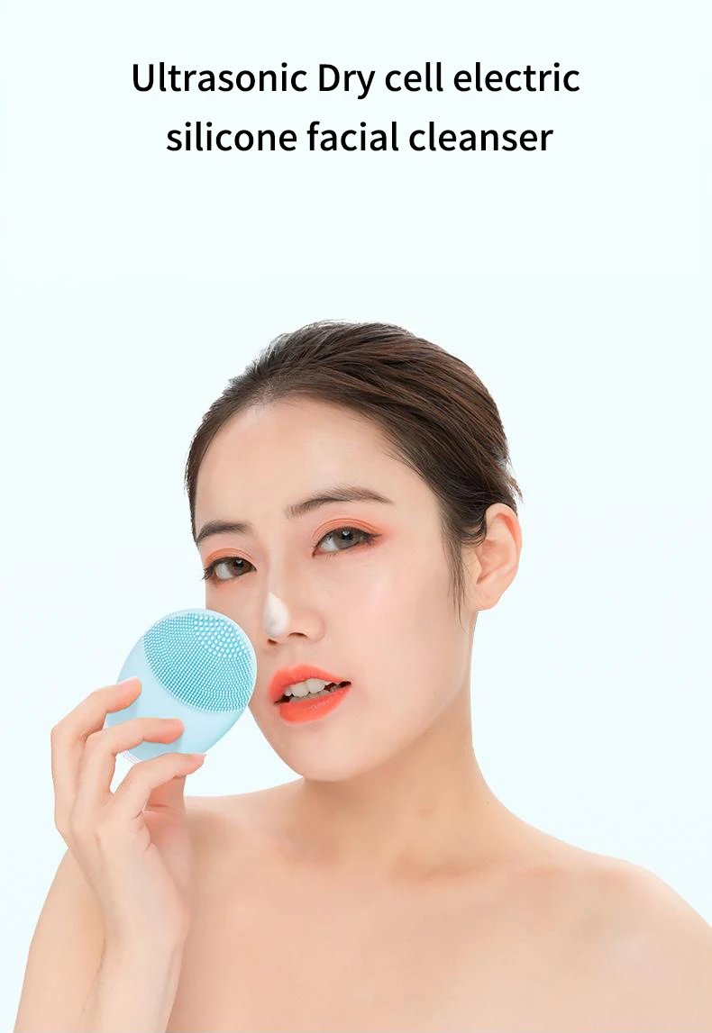 Household Electric Facial Cleanser, Battery Silicone Waterproof Face Washer, For Both Men And Women, Blackhead, Horn Cleaner