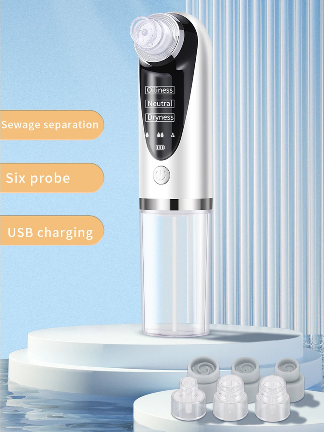 Blackhead Remover Pore Vacuum Face Cleaner Electric Pimple Black Head Removal USB Rechargeable Water Cycle Facial Cleaning Tools