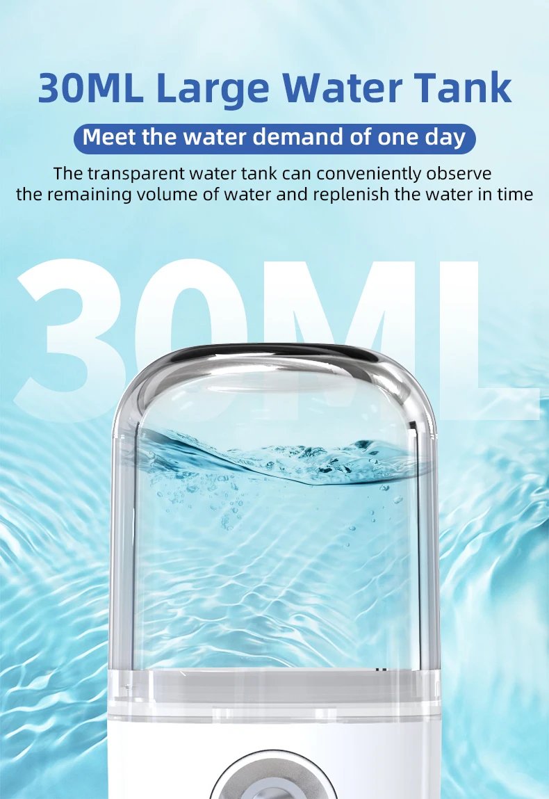 USB Portable 30ml Mini Nano Mist Sprayer Face Spray Facial Steamer Moisturizing Air Humidifier Skin Care Beauty Instruments