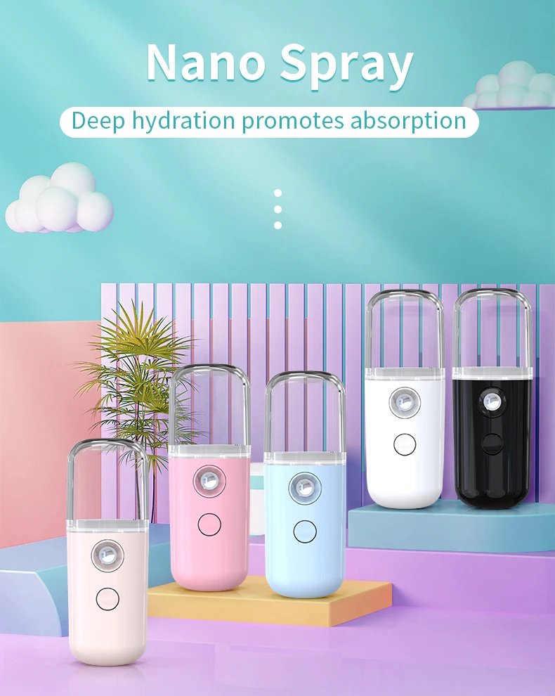 USB Portable 30ml Mini Nano Mist Sprayer Face Spray Facial Steamer Moisturizing Air Humidifier Skin Care Beauty Instruments