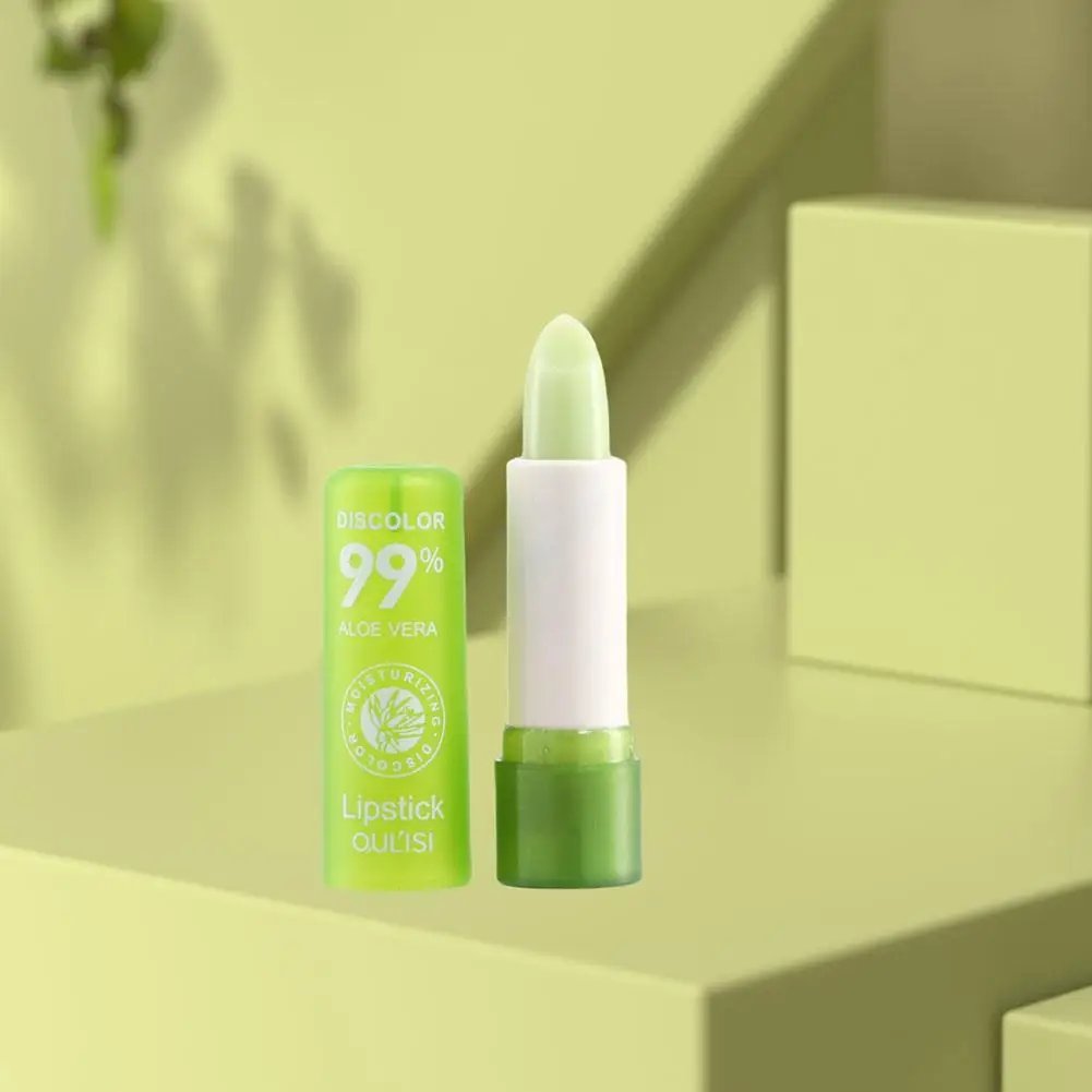Aloe Vera Discolored Lip Balm Jelly Magic Color Changing Moisturizing Girl Lipstick Nourishing Gloss Lasting Makeup Lip Lip A0A9