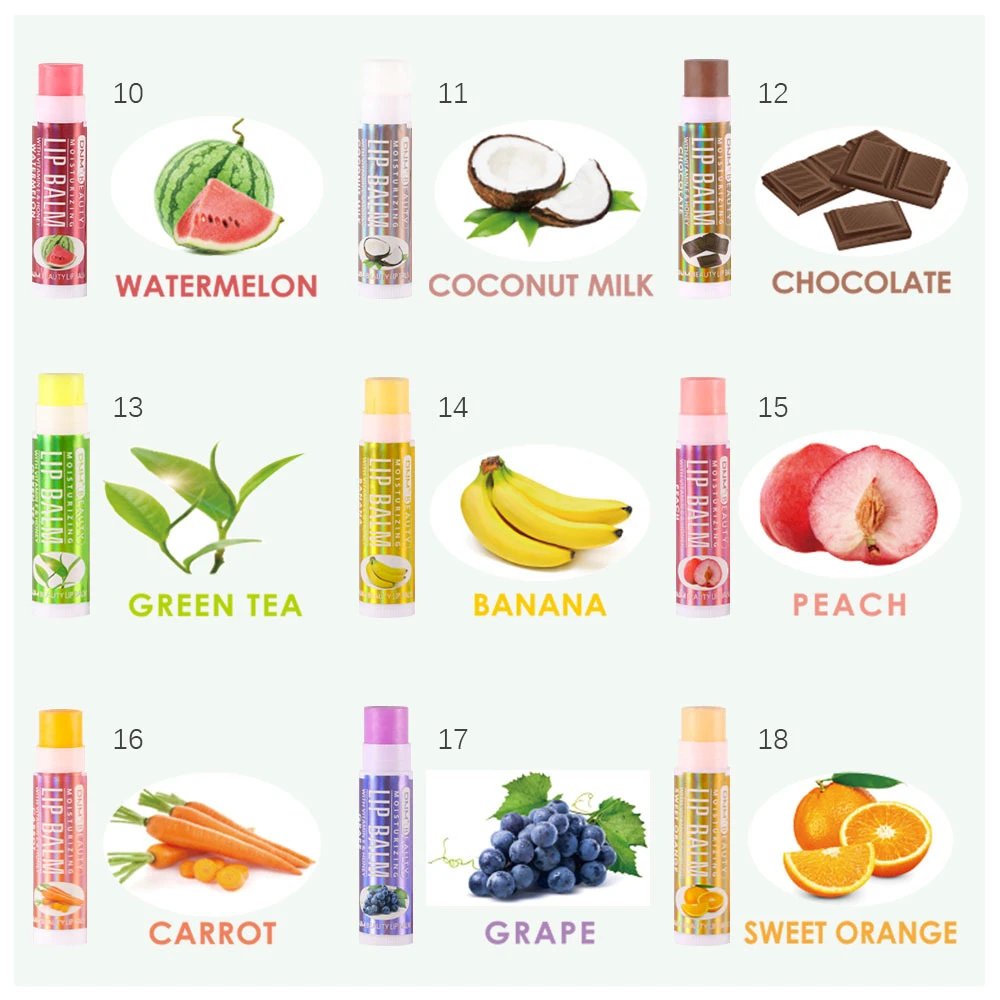 Fruit Lip Balm Winter Fashion Moisturizing Lip Oil Long-Lasting Clear Transparent Natural Aloe Lipstick Lip Care Lipstick Makeup