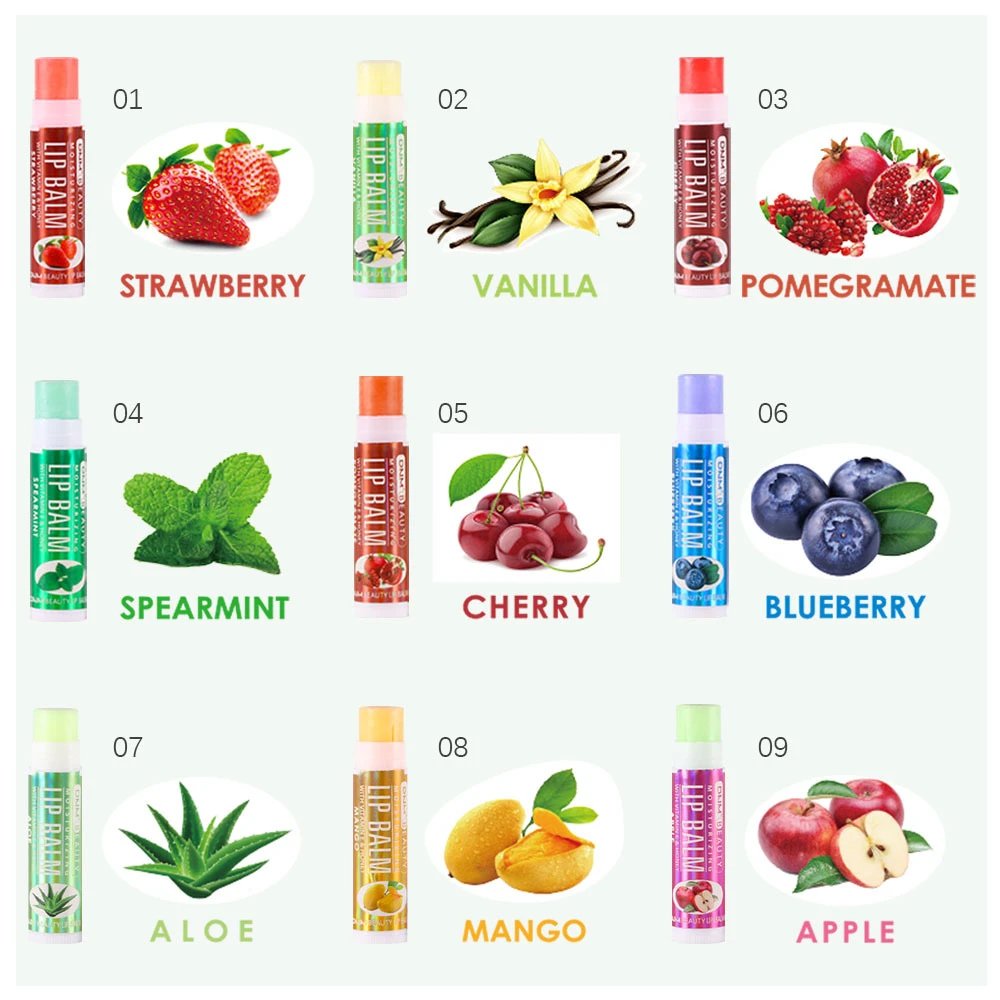 Fruit Lip Balm Winter Fashion Moisturizing Lip Oil Long-Lasting Clear Transparent Natural Aloe Lipstick Lip Care Lipstick Makeup