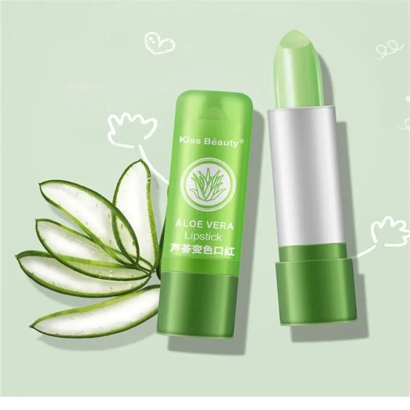 1PC Moisturizing Aloe Color Changing Lipstick Long Term Moisturizing and Moisturizing Lipstick Lip Color Lip Care