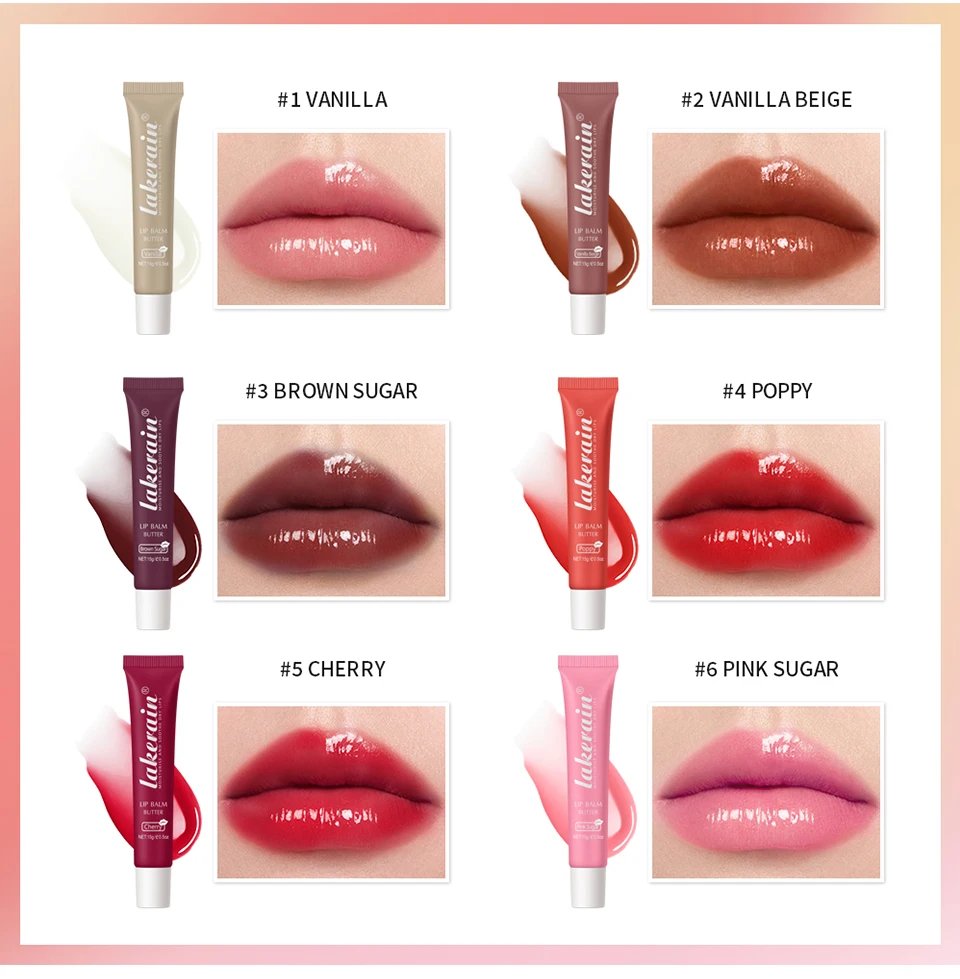Crystal Lip Balm Butter Moisturizing Lip Gloss Oil Jelly Lipgloss Liquid Lipstick Lip Tint Brown Sugar Cherry Pink Lips Makeup