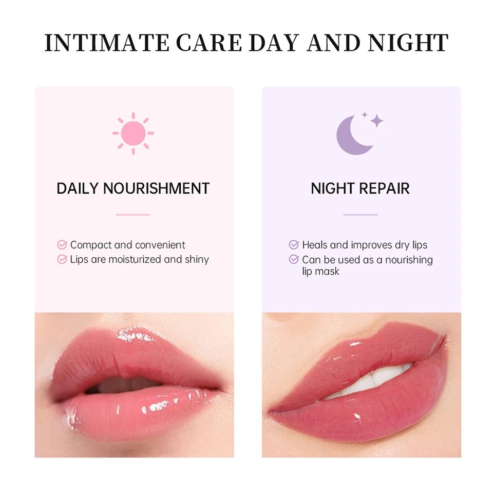 Crystal Lip Balm Butter Moisturizing Lip Gloss Oil Jelly Lipgloss Liquid Lipstick Lip Tint Brown Sugar Cherry Pink Lips Makeup