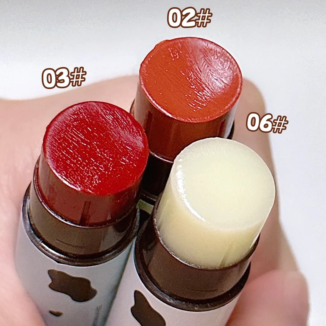 Baby Cow Lip Balm Set Moisture Tinted Lipstick Long-Lasting Moisturizing Nutritious Lip Pomade Red Tint Lipgloss Fruity Lip Care