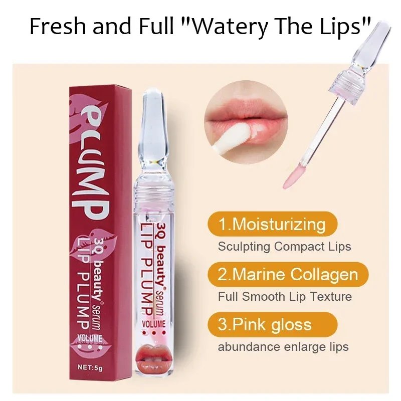 New Instant Lip Oil Plumper Volumising Moisturizing Lip Repairing Fade Lip Lines Brighten lip plumping gloss Oil Lips Care 2024