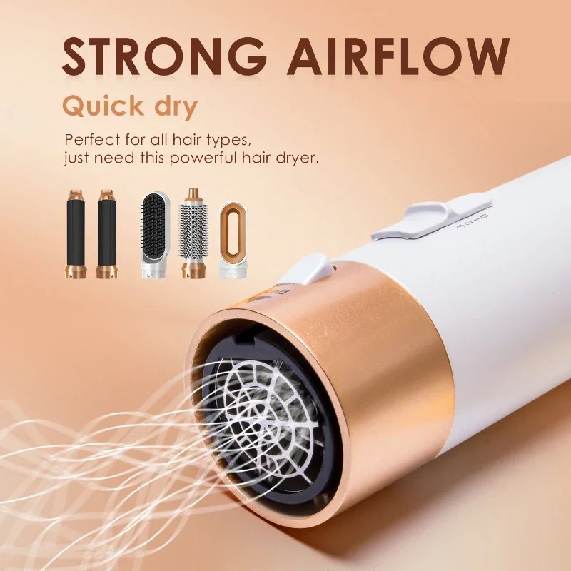 5 in 1 Hair Dryer Hot Comb Set Professional Curling Iron Hair Straightener Styling Tool For Dyson Airwrap Hair Dryer Household 5 in 1 Hair Dryer Hot Comb Set Professional Curling Iron Hair Straightener Styling Tool For Dyson Airwrap Hair Dryer Household