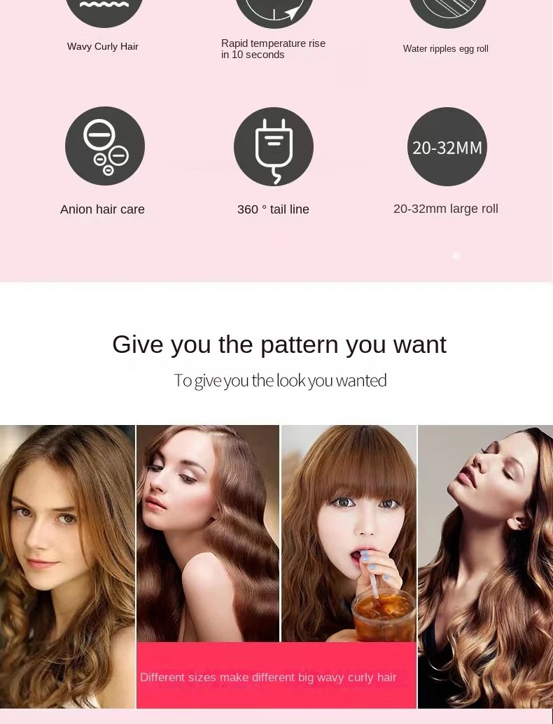 Electric Curling Stick Egg Roll Korean Style Water Ripple Perm Three-tube Curling Iron Wave Waver Styling Tools Hair Styler Wand