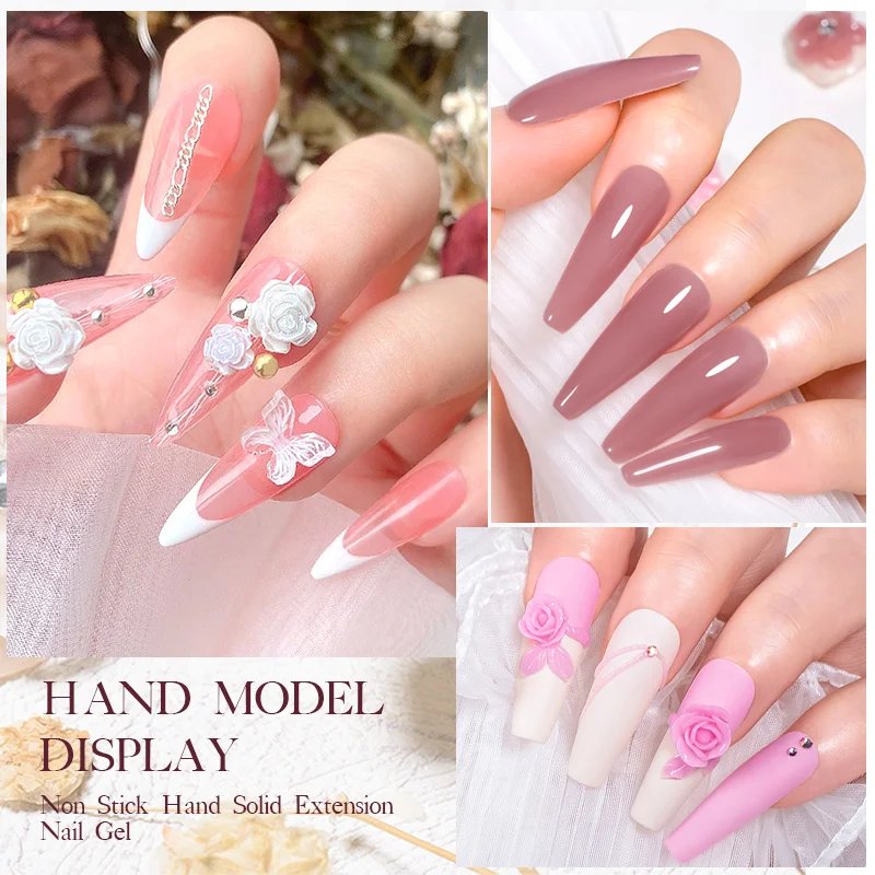 MEET ACROSS 7ml Clear Non Stick Hand Solid Extension Nail Gel Polish Carving Flower Nail Art Building UV Gel Acrylic Varnish MEET ACROSS 7ml Clear Non Stick Hand Solid Extension Nail Gel Polish Carving Flower Nail Art Building UV Gel Acrylic Varnish