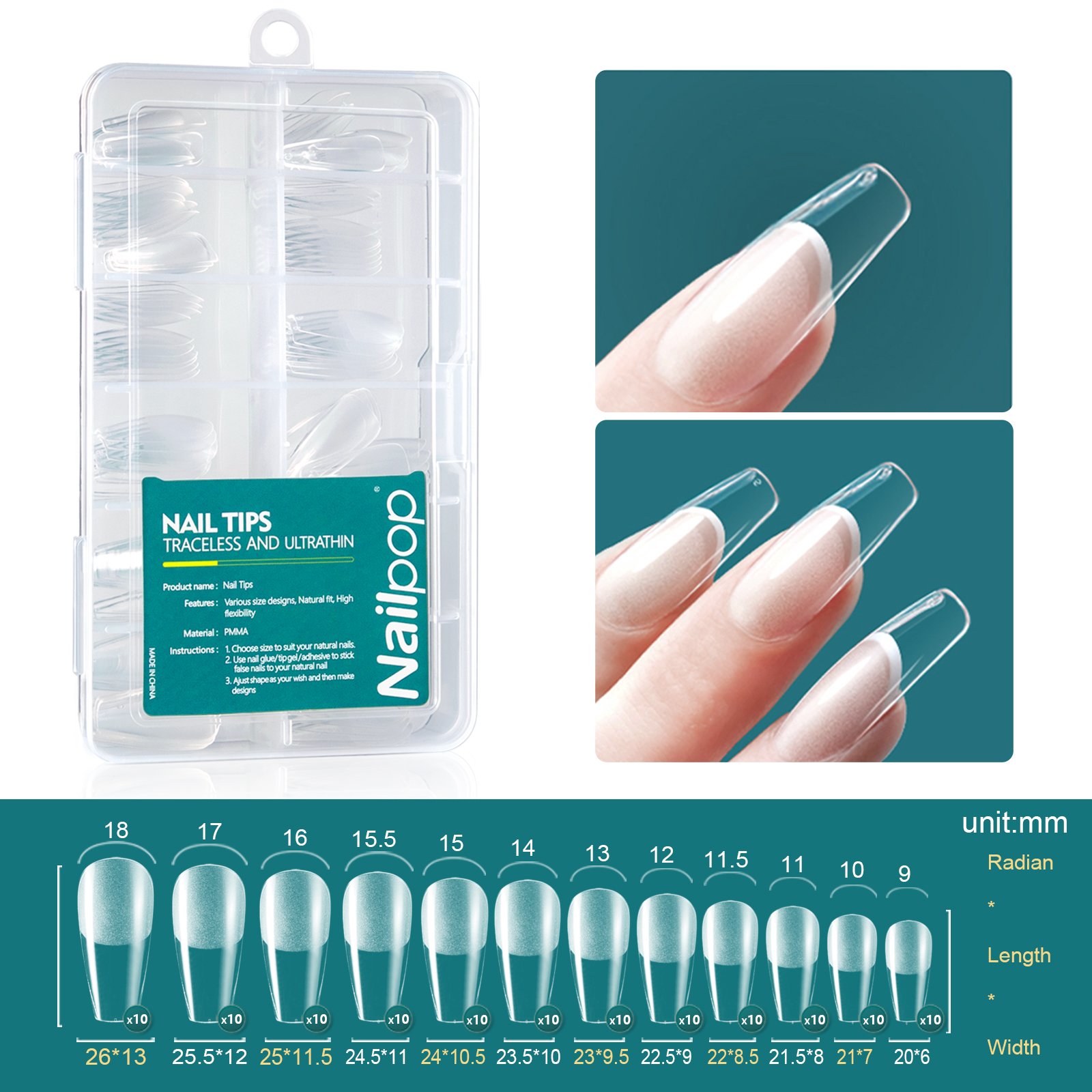 Nailpop Soft Gel Tips for Nails Acrylic Material Medium Almond/Coffin Artificial Nail Capsule Accessories and Tools 120pcs/box Nailpop Soft Gel Tips for Nails Acrylic Material Medium Almond/Coffin Artificial Nail Capsule Accessories and Tools 120pcs/box