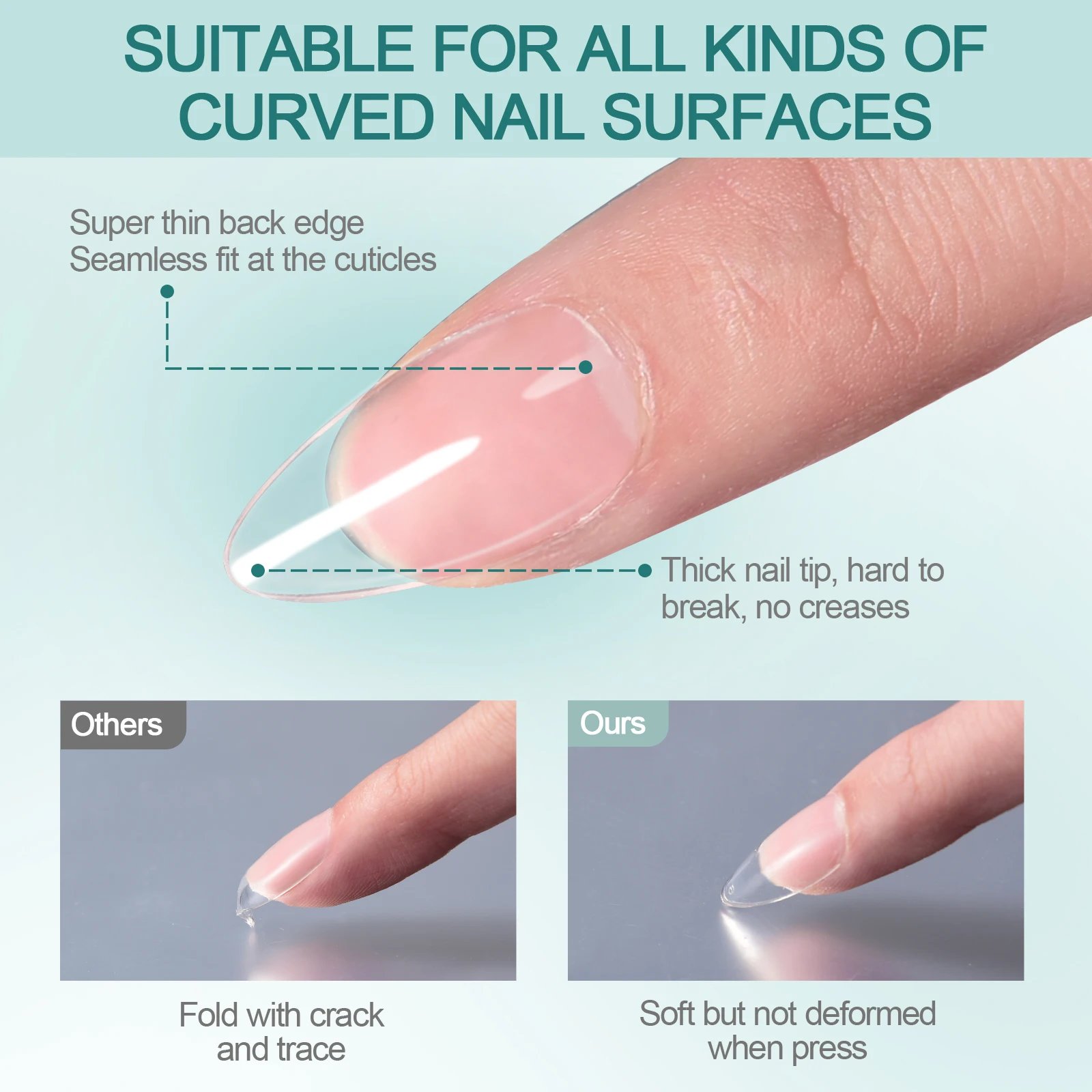 Nailpop Soft Gel Tips for Nails Acrylic Material Medium Almond/Coffin Artificial Nail Capsule Accessories and Tools 120pcs/box Nailpop Soft Gel Tips for Nails Acrylic Material Medium Almond/Coffin Artificial Nail Capsule Accessories and Tools 120pcs/box