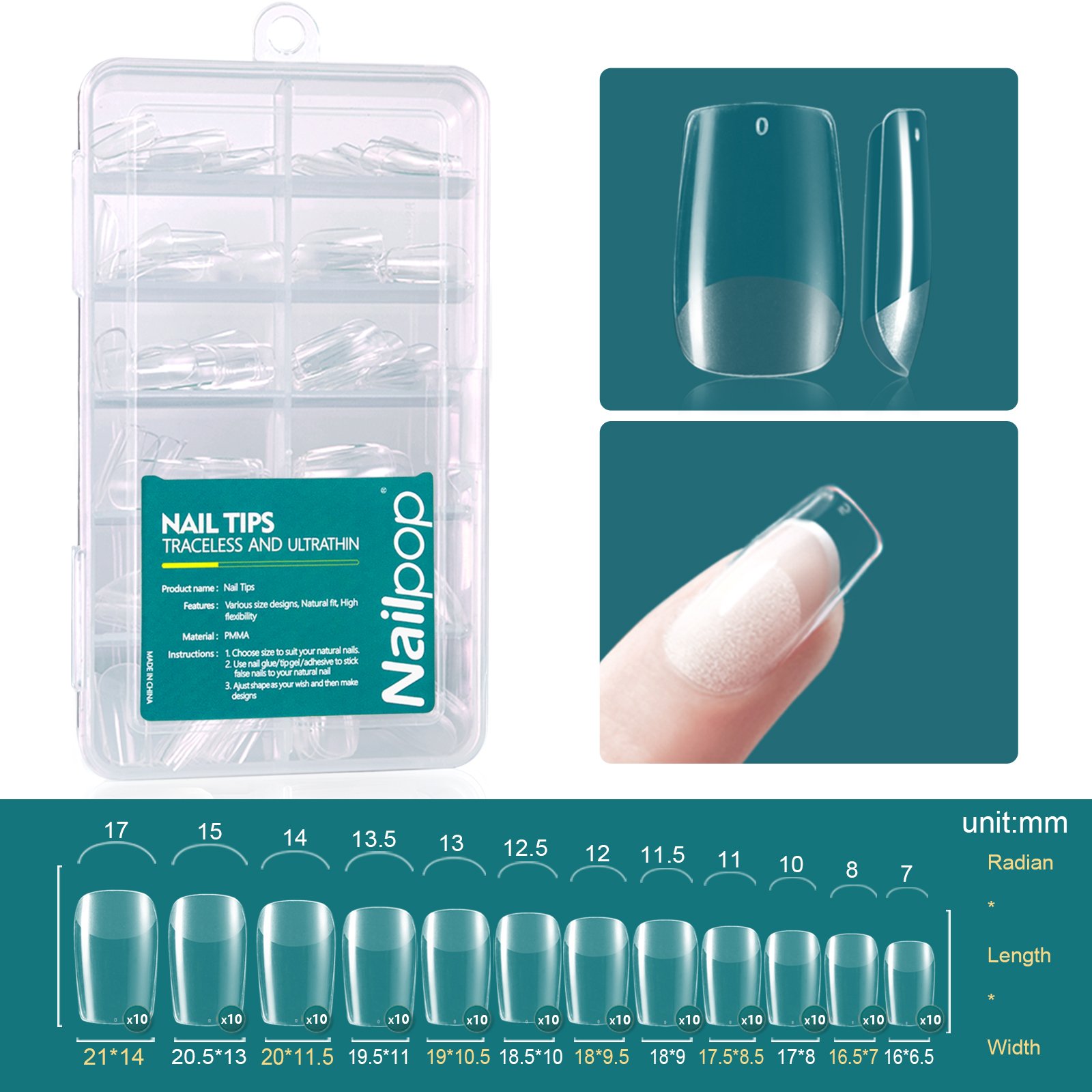 Nailpop Soft Gel Tips for Nails Acrylic Material Medium Almond/Coffin Artificial Nail Capsule Accessories and Tools 120pcs/box Nailpop Soft Gel Tips for Nails Acrylic Material Medium Almond/Coffin Artificial Nail Capsule Accessories and Tools 120pcs/box