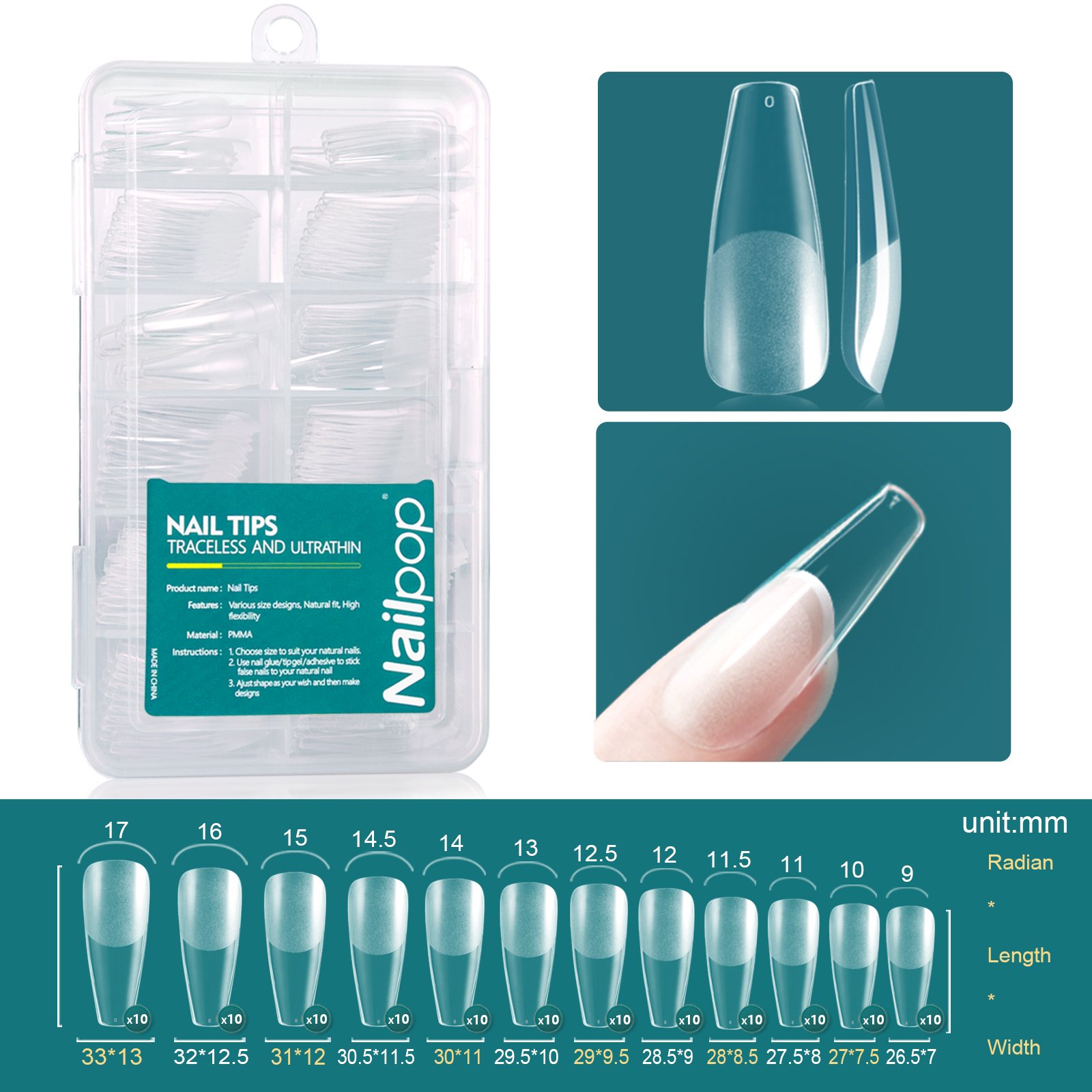 Nailpop Soft Gel Tips for Nails Acrylic Material Medium Almond/Coffin Artificial Nail Capsule Accessories and Tools 120pcs/box Nailpop Soft Gel Tips for Nails Acrylic Material Medium Almond/Coffin Artificial Nail Capsule Accessories and Tools 120pcs/box